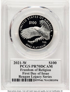 2021-W Proof Platinum Eagle 1 oz FDI Reagan Legacy Series Michael Reagan Picture PCGS PR70