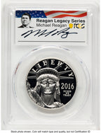 2016-W Proof Platinum Eagle 1 oz Reagan Legacy Series Michael Reagan Picture PCGS PR70