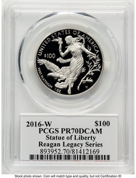 2016-W Proof Platinum Eagle 1 oz Reagan Legacy Series Michael Reagan Picture PCGS PR70