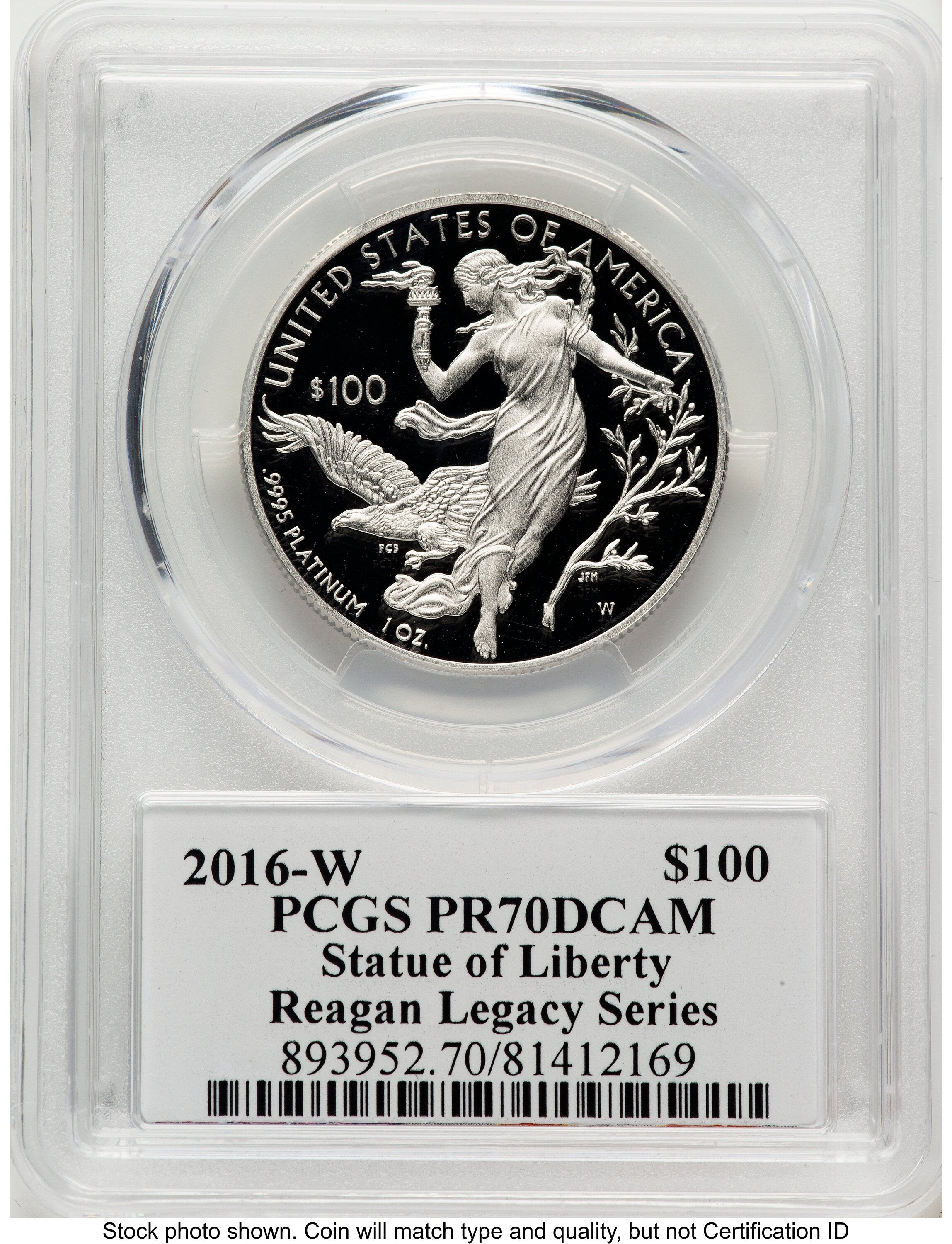 2016-W Proof Platinum Eagle 1 oz Reagan Legacy Series Michael Reagan Picture PCGS PR70