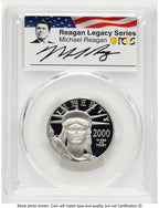 2000-W Proof Platinum Eagle 1/2 oz Reagan Legacy Series Michael Reagan Picture PCGS PR70