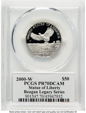 2000-W Proof Platinum Eagle 1/2 oz Reagan Legacy Series Michael Reagan Picture PCGS PR70