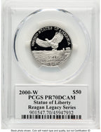 2000-W Proof Platinum Eagle 1/2 oz Reagan Legacy Series Michael Reagan Picture PCGS PR70