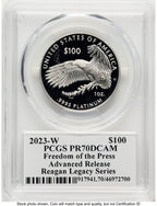 2023-W Proof Platinum Eagle 1 oz AR Reagan Legacy Series Michael Reagan Picture PCGS PR70