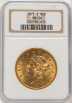 1875-S $20 Liberty Double Eagle NGC MS60