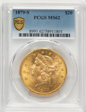 1879-S $20 Liberty Double Eagle PCGS MS62
