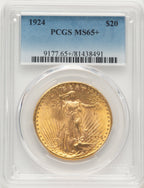 1924 $20 Saint Saint-Gaudens Double Eagle PCGS MS65+