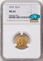 1913 $2.50 CAC Indian Quarter Eagle NGC MS64