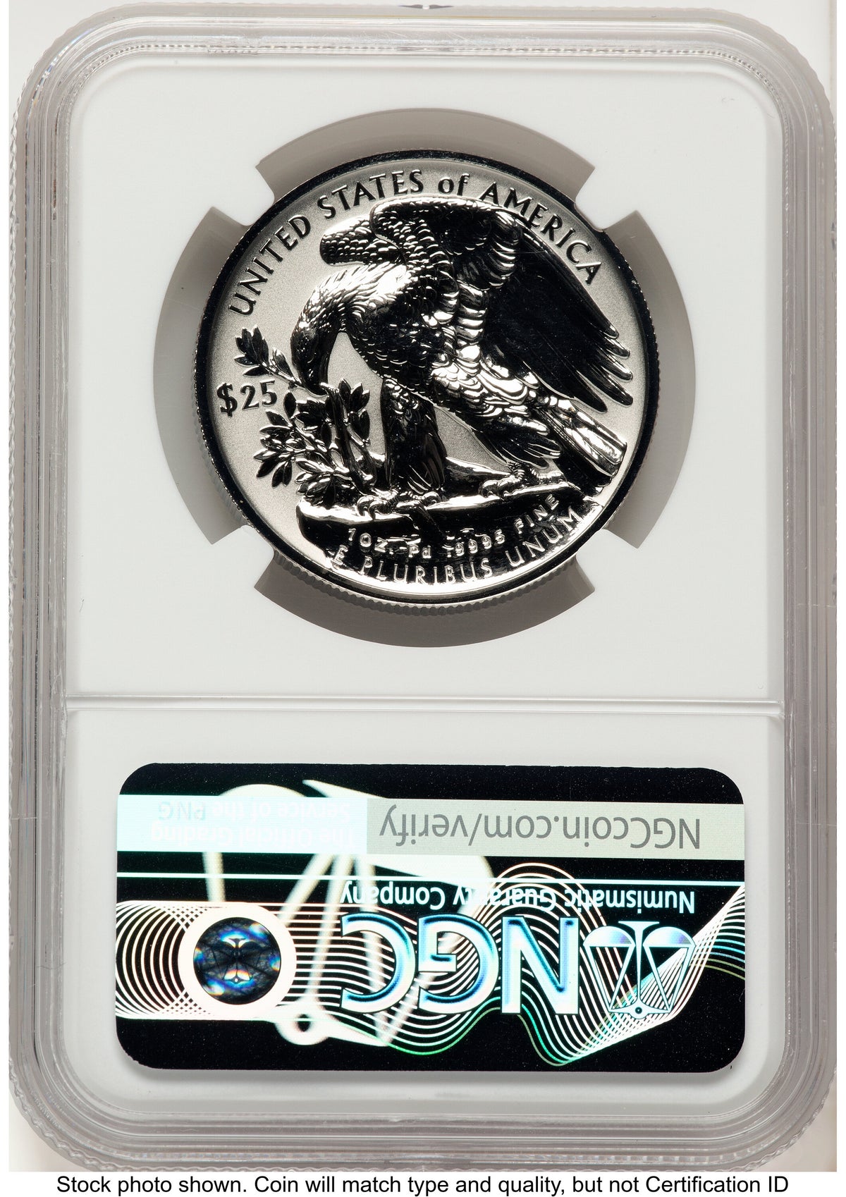 2025-W Palladium Eagle 1 oz REV AR John /Michael Gaudioso US Mint Engraver Series NGC PF70 Mercanti