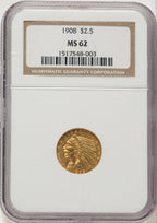 1908 $2.50 Indian Quarter Eagle NGC MS62
