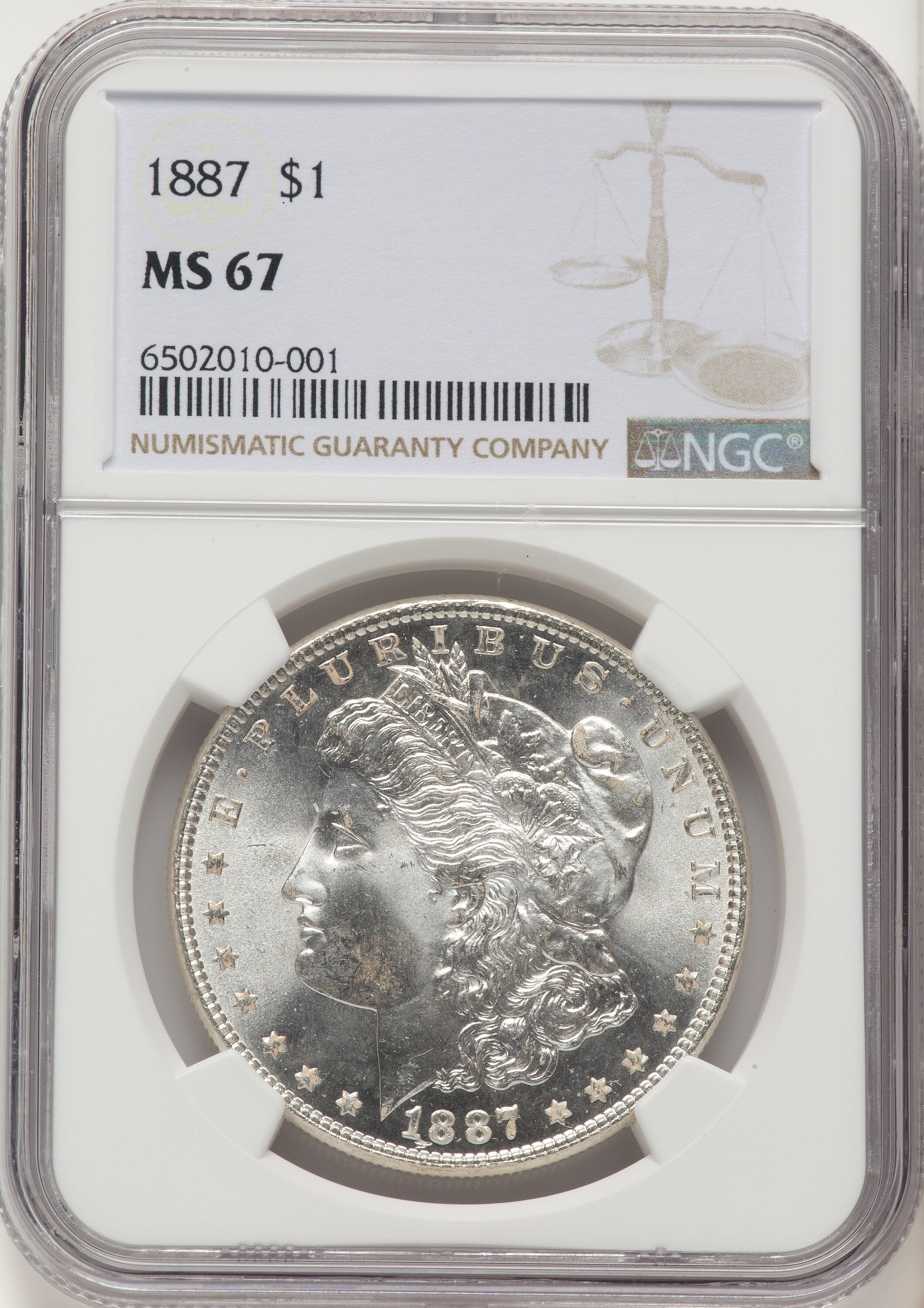 1887 Morgan Dollar NGC MS67