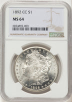 1892-CC Morgan Dollar NGC MS64