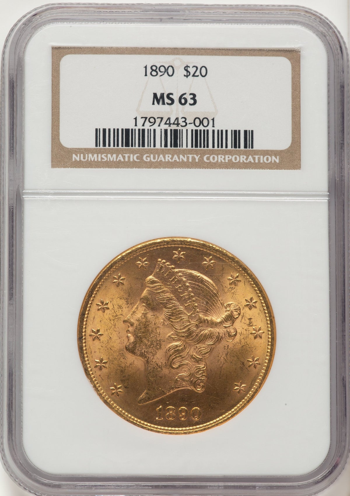 1890 $20 Liberty Double Eagle NGC MS63