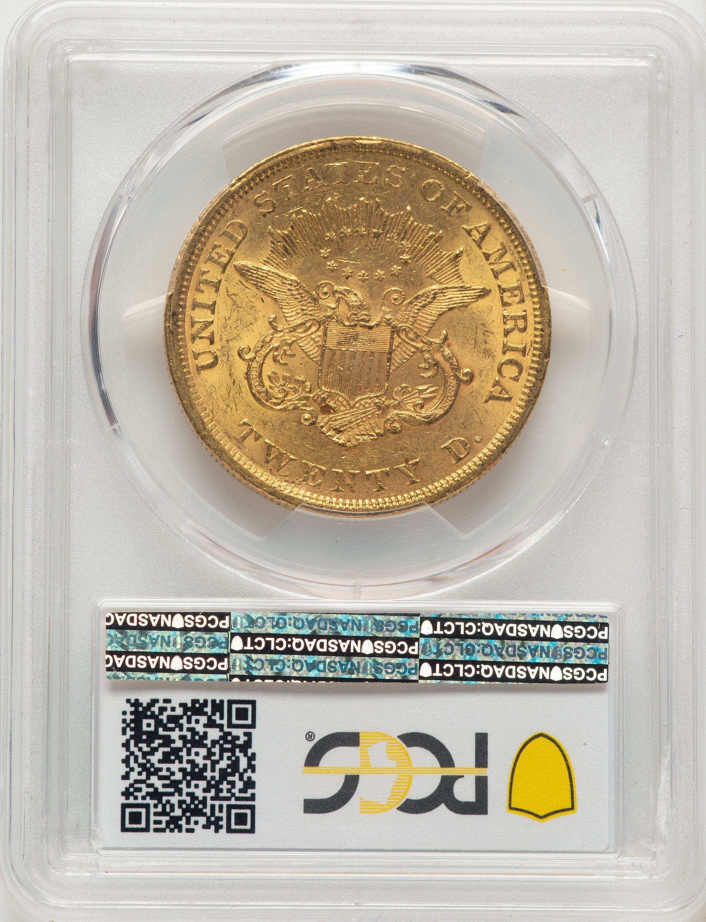 1857 $20 Liberty Double Eagle PCGS MS61