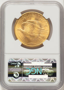 1908 $20 NO MOTTO Saint-Gaudens Double Eagle NGC MS66+