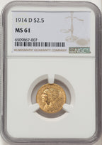 1914-D $2.50 Indian Quarter Eagle NGC MS61