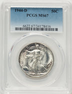 1944-D 50C Walking Liberty Half Dollar PCGS MS67