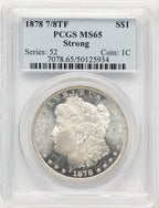 1878 7/8TF STRONG Morgan Dollar PCGS MS65