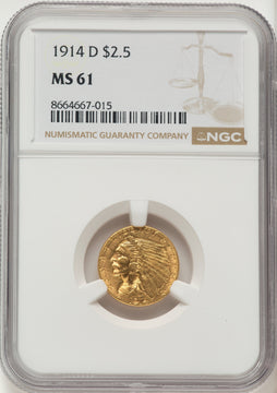 1914-D $2.50 Indian Quarter Eagle NGC MS61