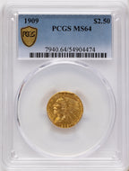1909 $2.50 Indian Quarter Eagle PCGS MS64