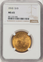 1910 $10 Indian Eagle NGC MS65