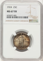 1924 25C FH Standing Liberty Quarter NGC MS67