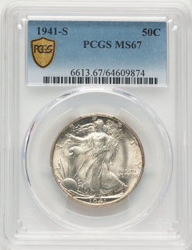 1941-S 50C Walking Liberty Half Dollar PCGS MS67
