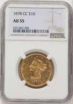 1878-CC $10 Liberty Eagle NGC AU55