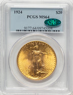 1924 $20 Saint CAC Saint-Gaudens Double Eagle PCGS MS64