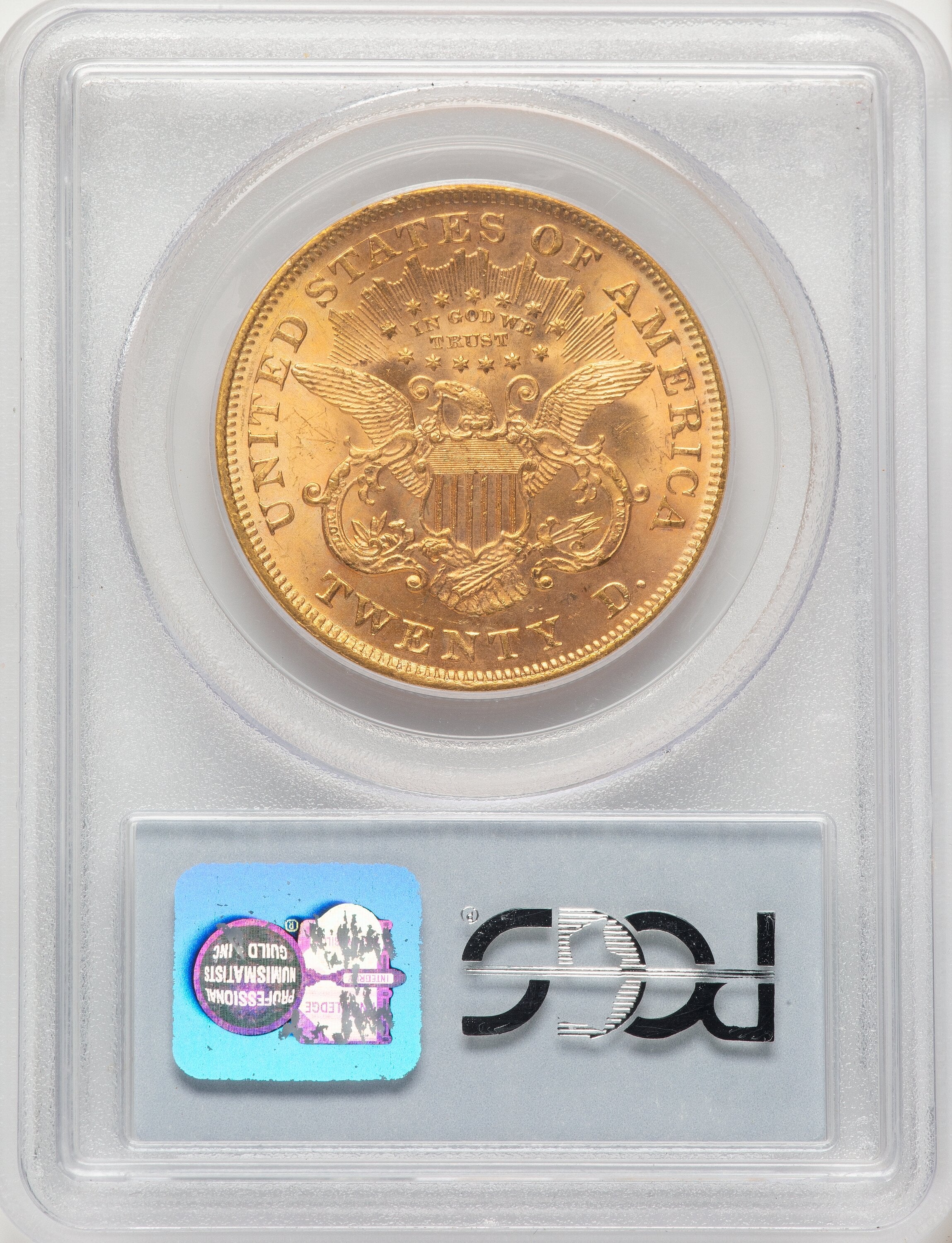 1875 $20 CAC Liberty Double Eagle PCGS MS64