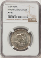 1954-D 50C Washington-Carver Commemorative Silver NGC MS67