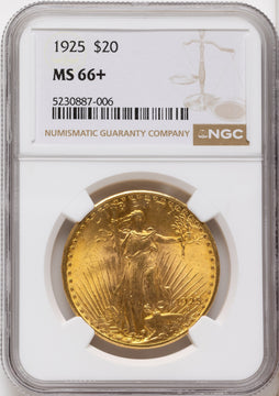 1925 $20 Saint-Gaudens Double Eagle NGC MS66+