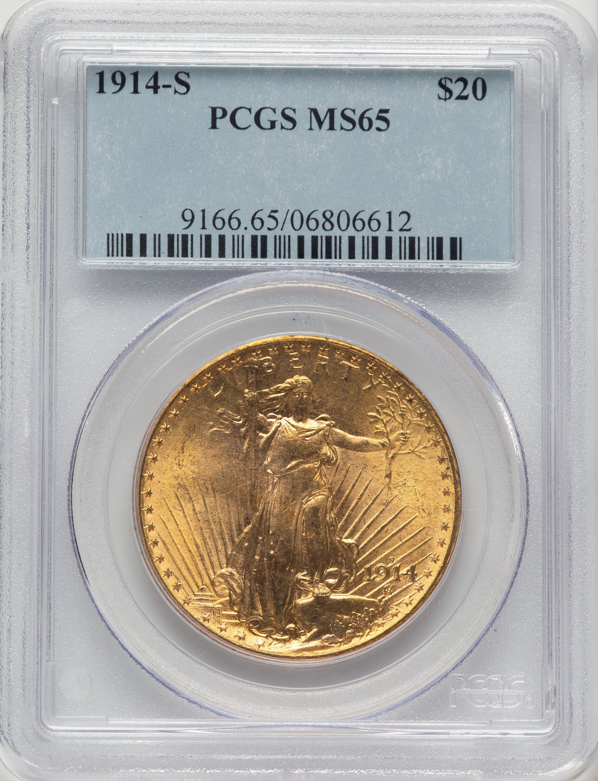 1914-S $20 Saint-Gaudens Double Eagle PCGS MS65