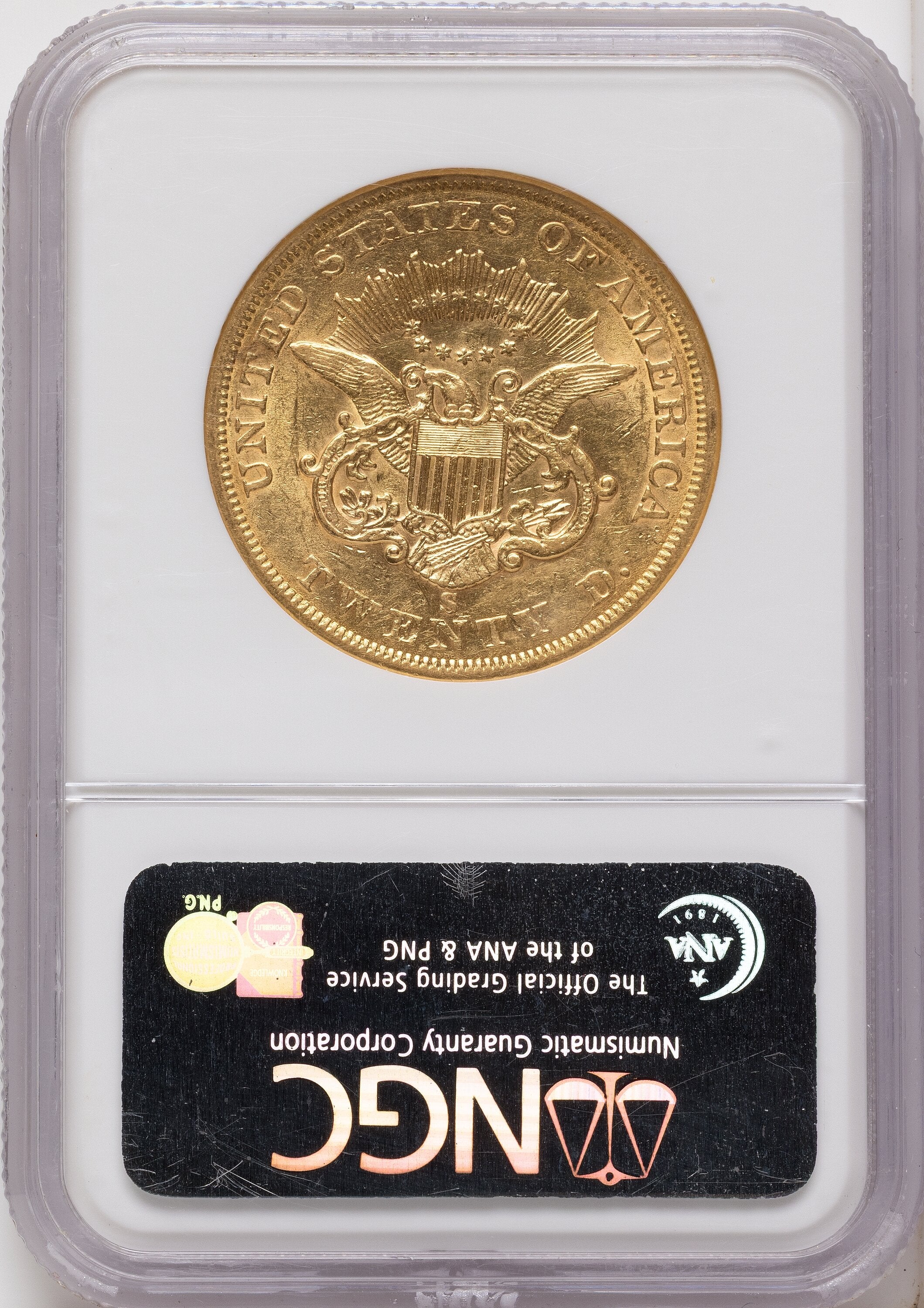 1862-S $20 Liberty Double Eagle NGC XF45