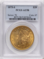 1875-S $20 Liberty Double Eagle PCGS AU58