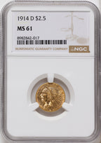 1914-D $2.50 Indian Quarter Eagle NGC MS61