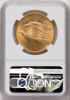 1908-D $20 NO MOTTO Saint-Gaudens Double Eagle NGC MS63
