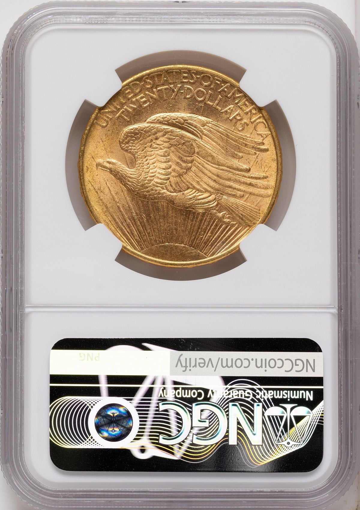 1908-D $20 NO MOTTO Saint-Gaudens Double Eagle NGC MS63