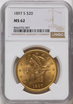 1897-S $20 Liberty Double Eagle NGC MS62