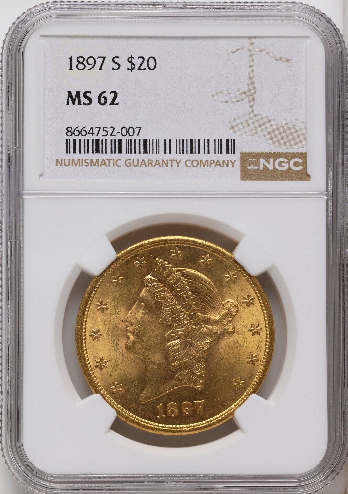 1897-S $20 Liberty Double Eagle NGC MS62
