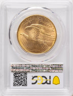 1908-D $20 NO MOTTO CAC Saint-Gaudens Double Eagle PCGS MS64