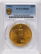1914 $20 Saint-Gaudens Double Eagle PCGS MS64