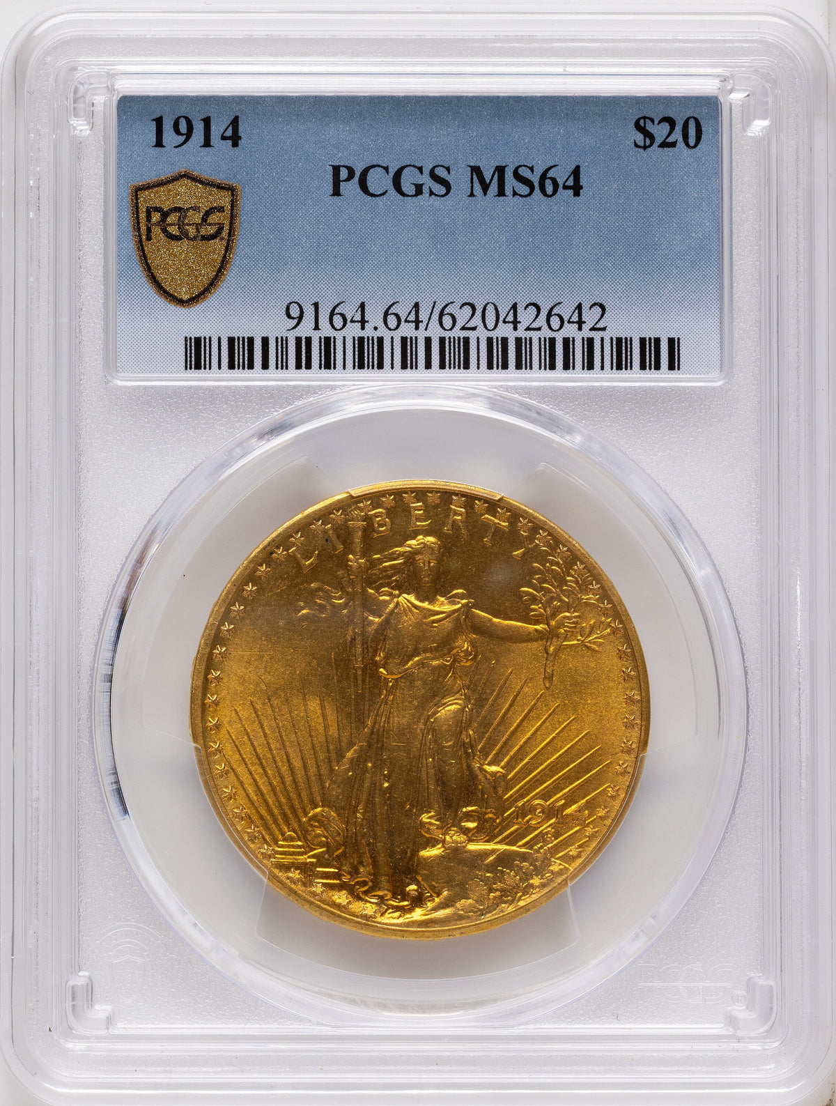 1914 $20 Saint-Gaudens Double Eagle PCGS MS64