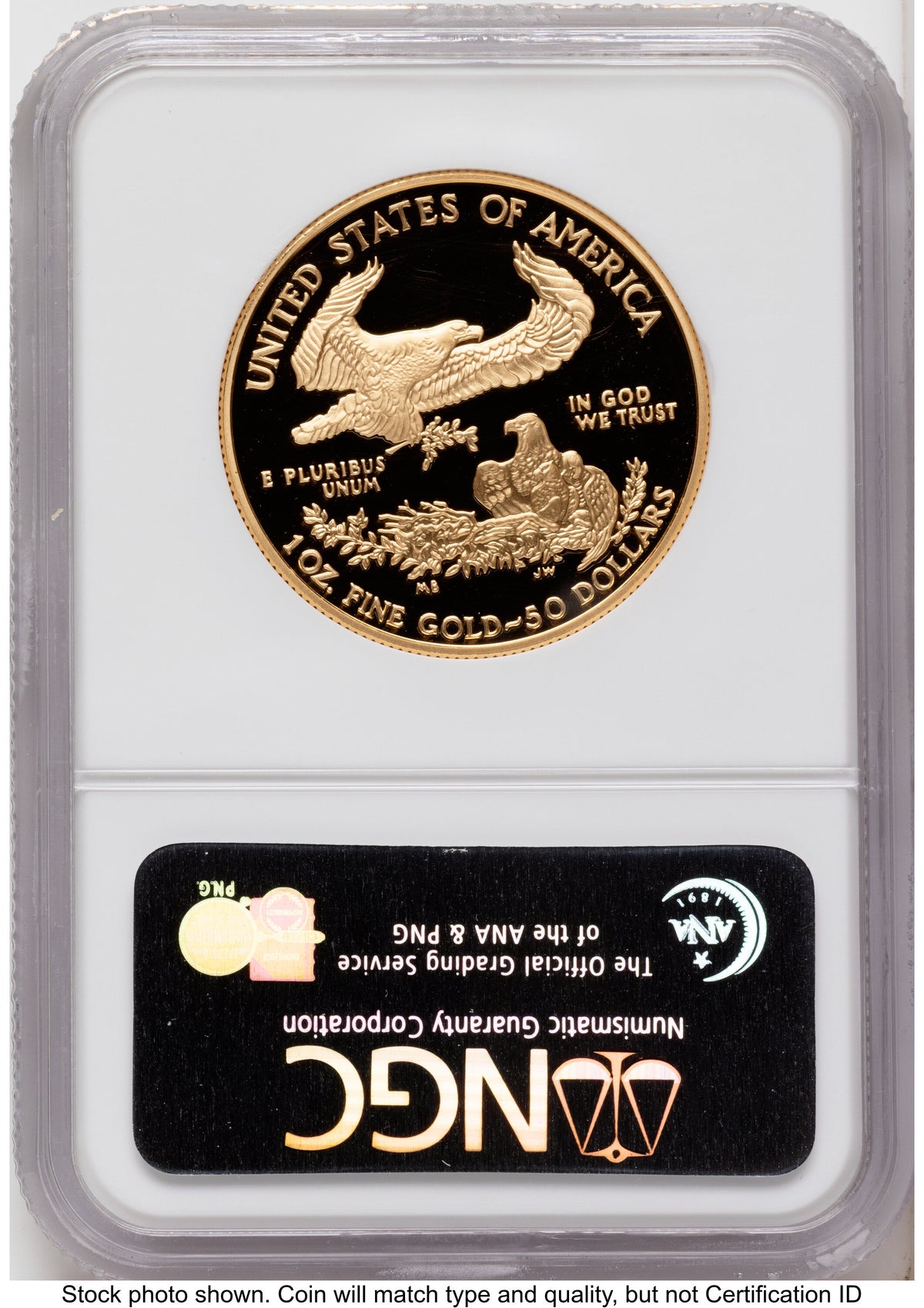 2008-W Proof Gold Eagle 1 oz ER Blue NGC PF70