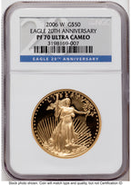 2006-W Proof Gold Eagle 1 oz 20th Anniversary NGC PF70