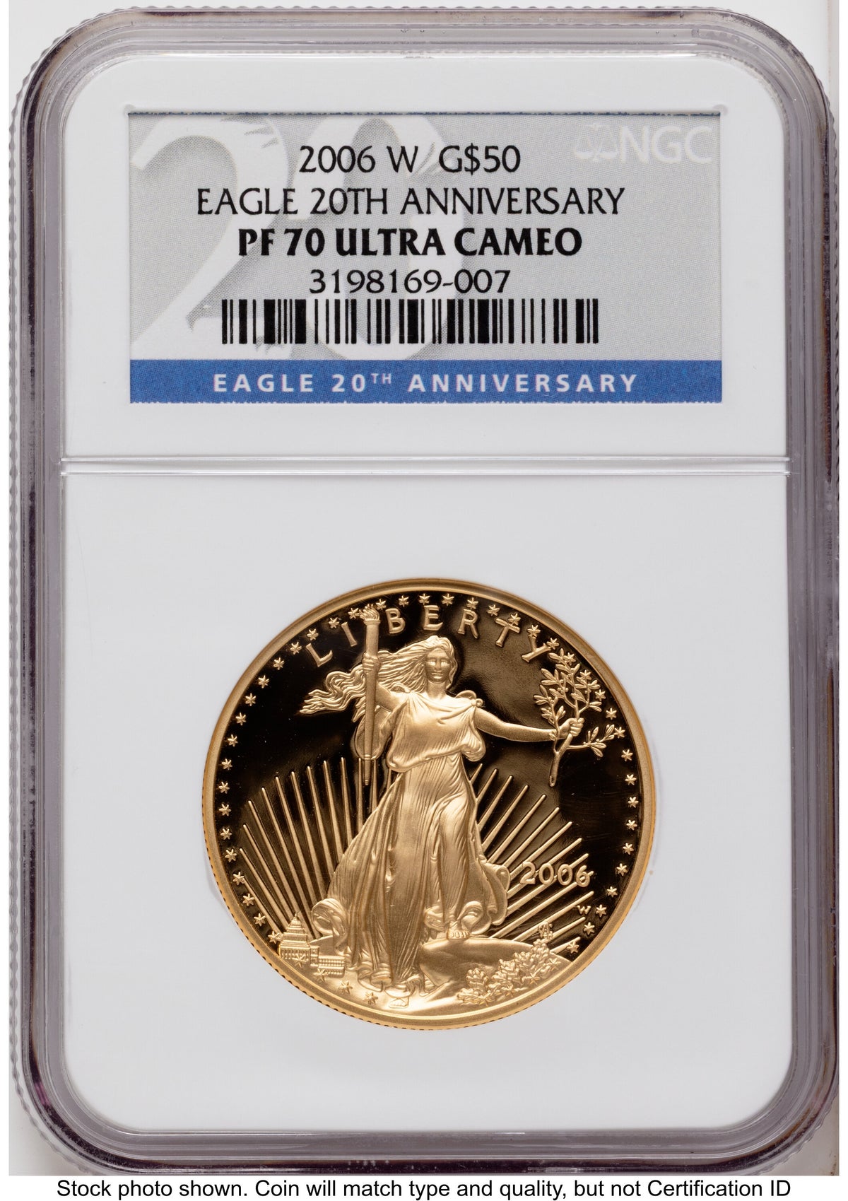 2006-W Proof Gold Eagle 1 oz 20th Anniversary NGC PF70