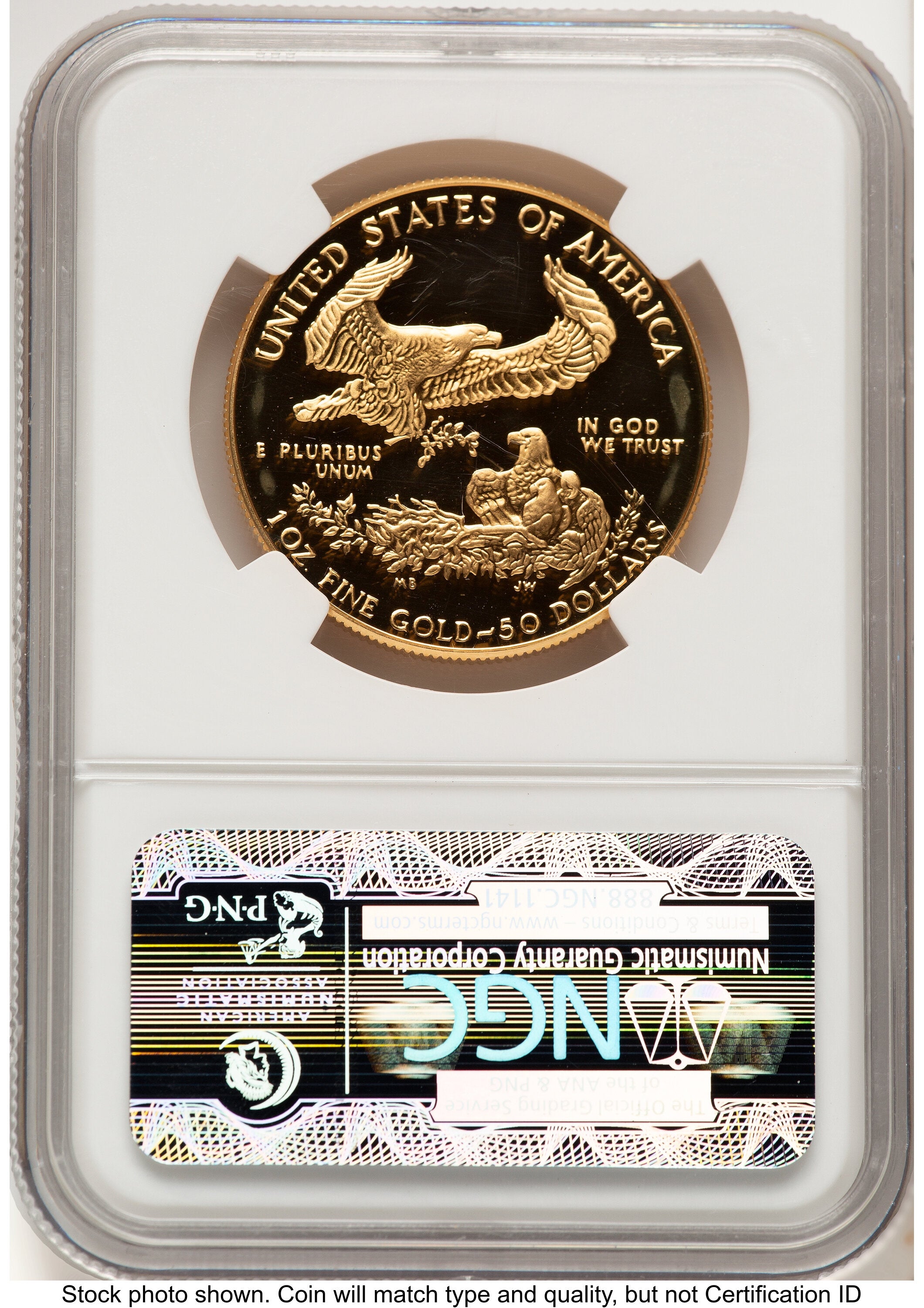 1986-W Proof Gold Eagle 1 oz Brown Label NGC PF70