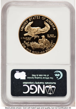 1987-W Proof Gold Eagle 1 oz Brown Label NGC PF70
