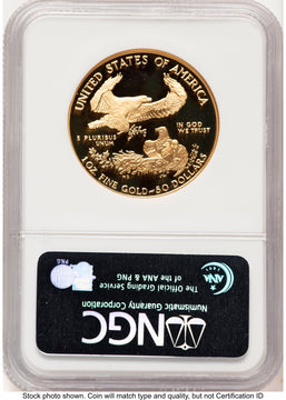 1988-W Proof Gold Eagle 1 oz Brown Label NGC PF70