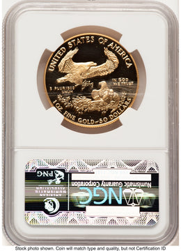 1992-W Proof Gold Eagle 1 oz Brown Label NGC PF70